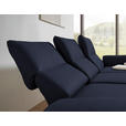 ECKSOFA  in Flachgewebe Blau Armteilverstellung, Relaxfunktion, Drehsitzfunktion  255-365/175-224 cm  - Blau/Schwarz, Design, Textil/Metall (255-365/175-224cm) - Dieter Knoll