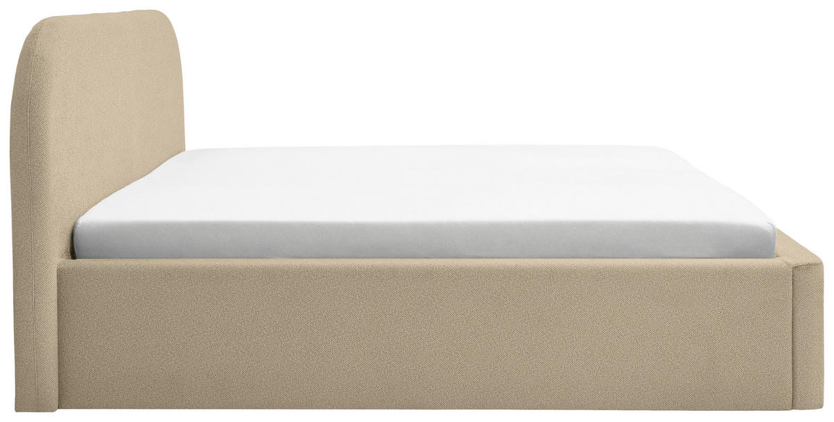 POLSTERBETT Bettkasten, Lattenroste 160/200 cm  in Greige  - Greige/Schwarz, Design, Holz/Textil (160/200cm) - Boxxx