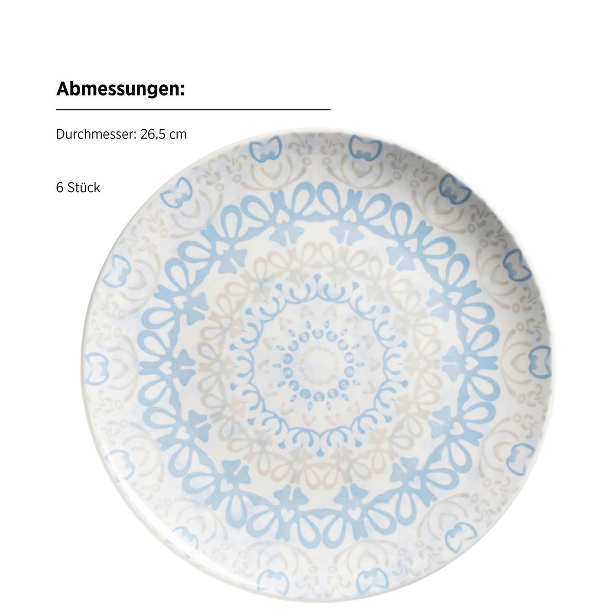 TELLERSET ORNEA 18-teilig  - Blau/Beige, Basics, Keramik - Mäser