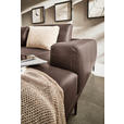 ECKSOFA in Echtleder Dunkelbraun  201/304 cm  - Dunkelbraun/Schwarz, Design, Leder/Metall (201/304cm) - Emilio Belluti