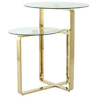 BEISTELLTISCH 46/46/60 cm Klar, Goldfarben rund  - Klar/Goldfarben, Design, Glas/Metall (46/46/60cm) - Kayoom
