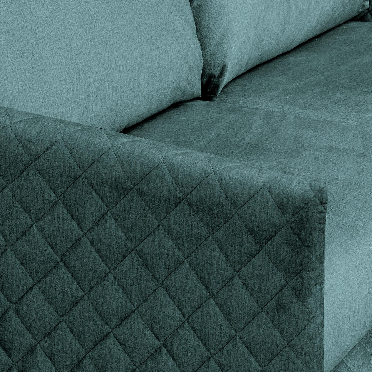SCHLAFSOFA in Samt Graublau  - Graublau/Naturfarben, Design, Holz/Textil (175/95/103cm) - Livetastic