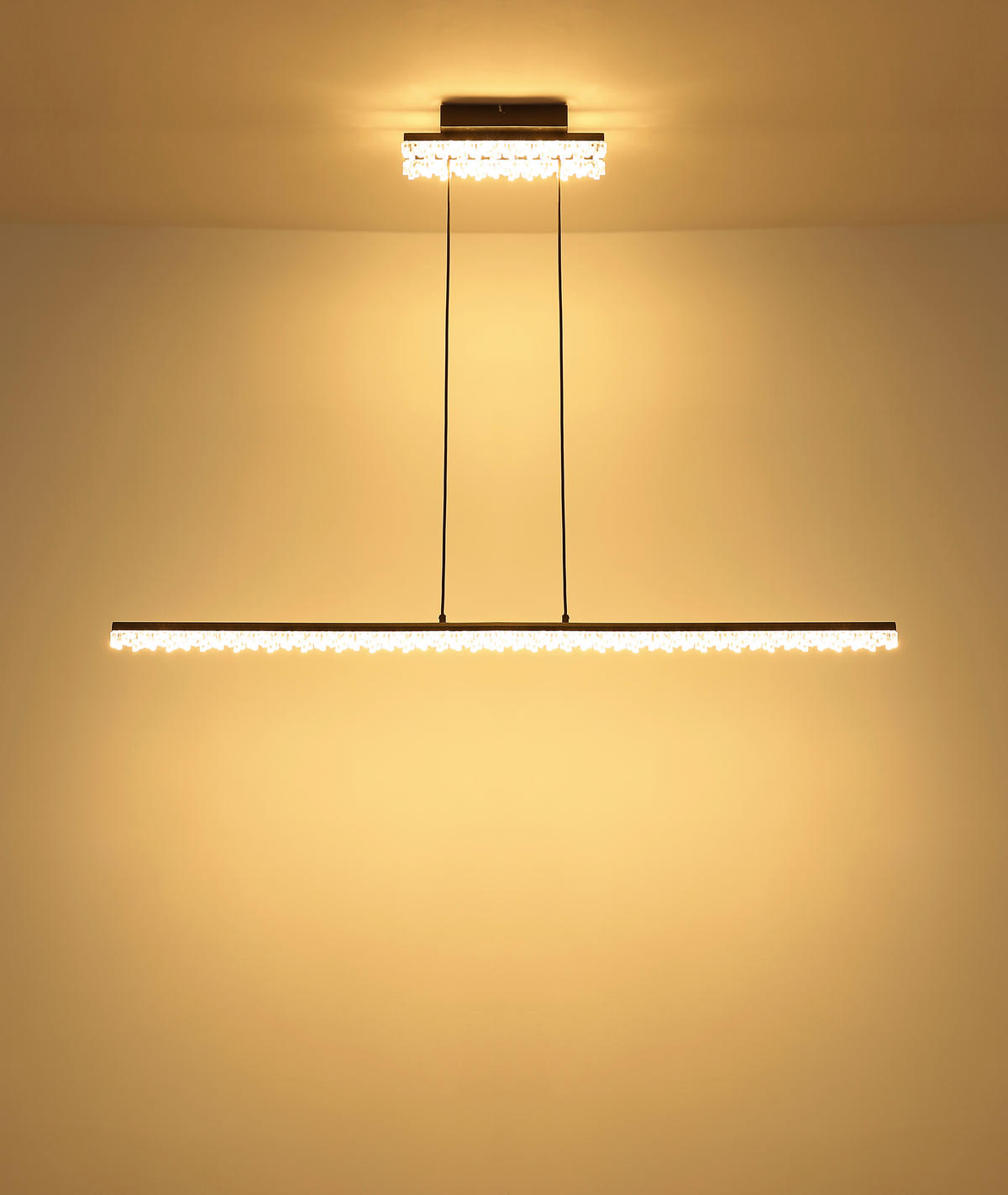 LED-HÄNGELEUCHTE 120/12,5/120 cm  - Klar/Schwarz, Design, Kunststoff/Metall (120/12,5/120cm) - Globo