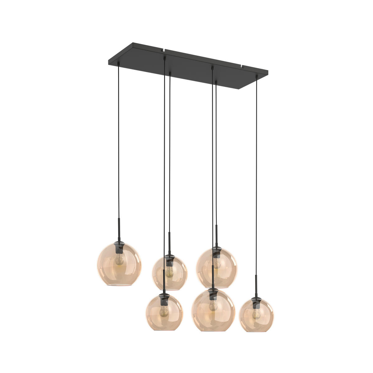 HÄNGELEUCHTE Amelie 97,5/42,5/150 cm   - Bernsteinfarben, Basics, Glas/Metall (97,5/42,5/150cm) - Novel