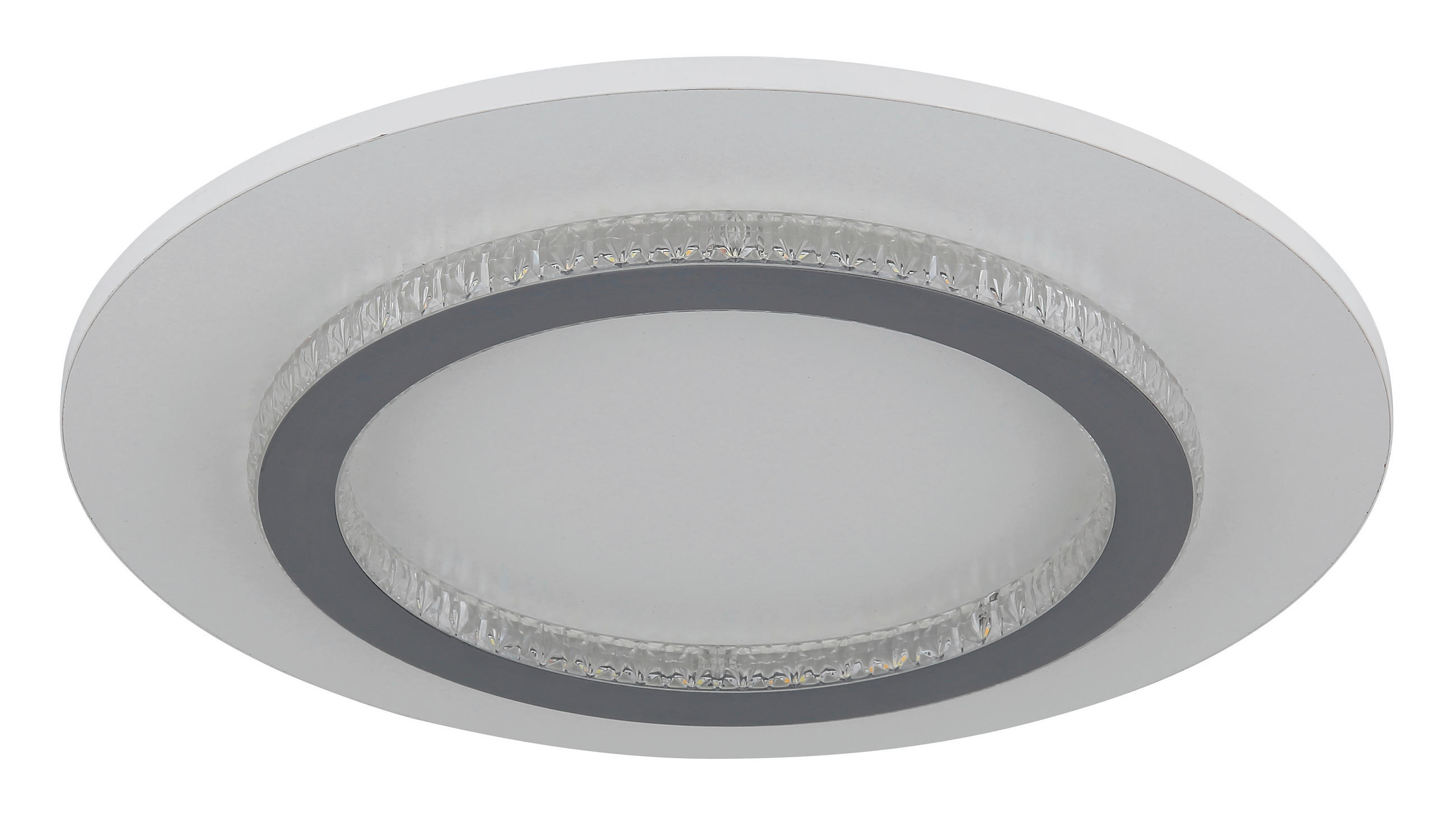 LED-DECKENLEUCHTE 35/5,5 cm   - Klar/Hellgrau, Design, Kunststoff/Metall (35/5,5cm) - Globo
