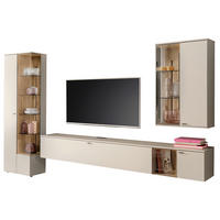 WOHNWAND  Weiss, Eichefarben 320/208/43 cm  - Weiss/Eichefarben, Design, Glas/Holz (320/208/43cm) - Venjakob