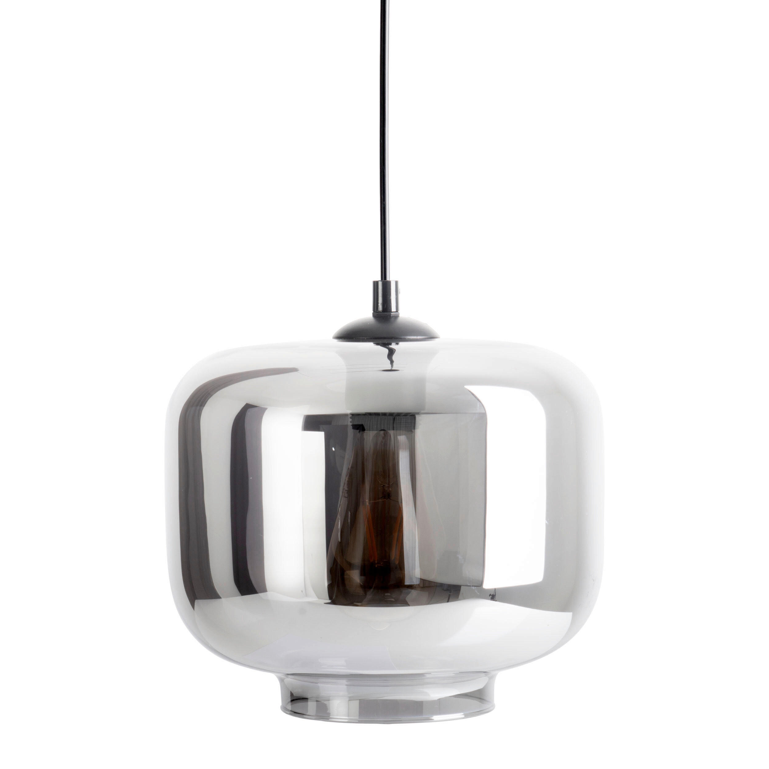 HÄNGELEUCHTE 25/121 cm   - Anthrazit/Schwarz, Design, Glas/Metall (25/121cm) - Näve