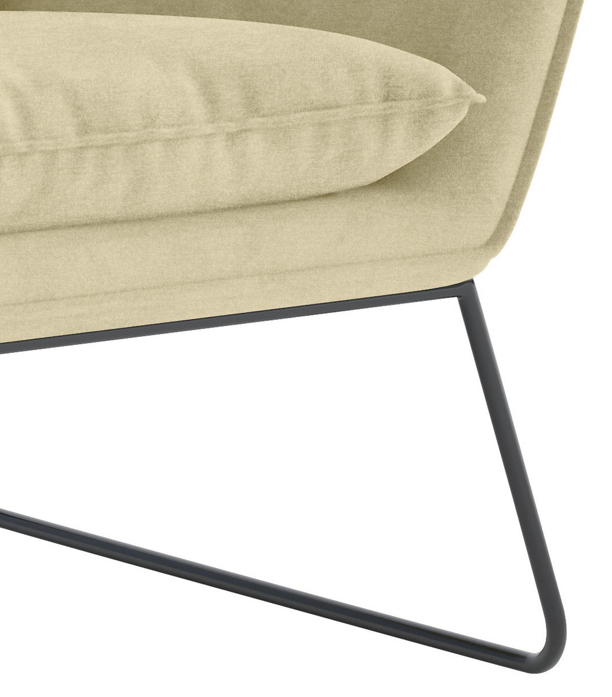 SESSEL in Flachgewebe Beige  - Beige/Schwarz, Design, Textil/Metall (78/85/85cm) - Livetastic