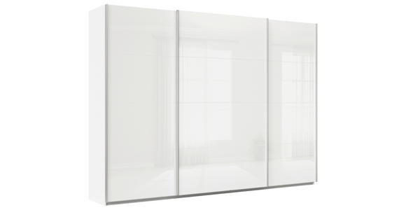 SCHWEBETÜRENSCHRANK in Weiß - Alufarben/Weiß, KONVENTIONELL, Glas/Holzwerkstoff (315/210/62cm) - Xora