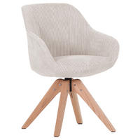 ARMLEHNSTUHL  in Cord  - Eichefarben/Beige, Lifestyle, Holz/Textil (60/83/65cm) - Ambia Home