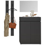 GARDEROBE 4-teilig  in 140/199/40 cm  - Graphitfarben, Design, Holzwerkstoff (140/199/40cm) - Voleo