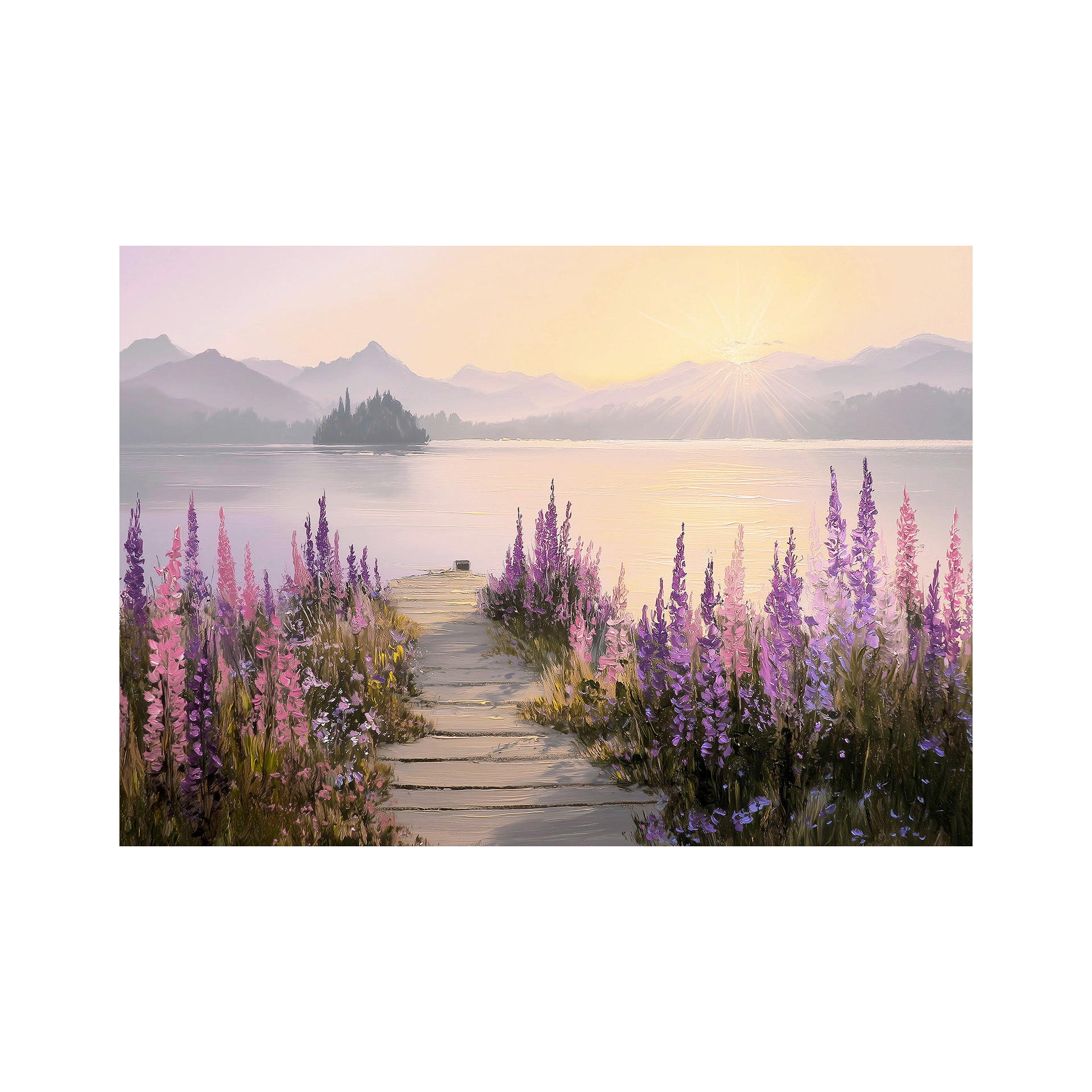 LEINWANDBILD Landschaft & Natur, Blumen 85/113 cm  - Multicolor, Basics, Holz/Textil (85/113cm)