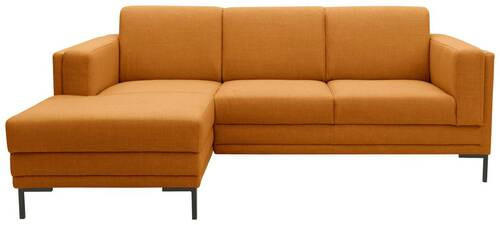ECKSOFA Orange Webstoff  - Schwarz/Orange, Design, Textil/Metall (214/146cm) - LOOKS by W.Joop