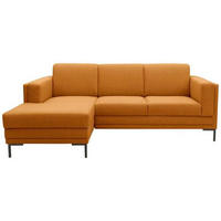 ECKSOFA Looks VII Orange Webstoff  - Schwarz/Orange, Design, Textil/Metall (214/146cm) - LOOKS by W.Joop