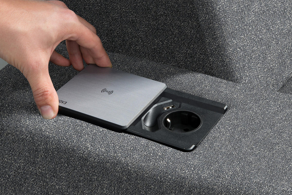 ECKSOFA  in Mikrovelours Grau  205/308 cm  - Alufarben/Grau, Design, Textil/Metall (205/308cm) - Sedda