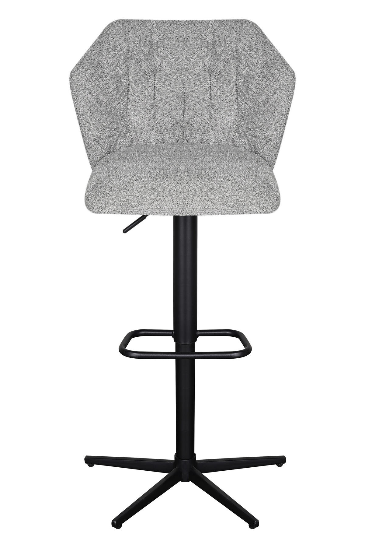 BARSKI STOL, siva, črna  - siva/črna, Design, kovina/tekstil (52,5/89-111/53cm) - Stylife