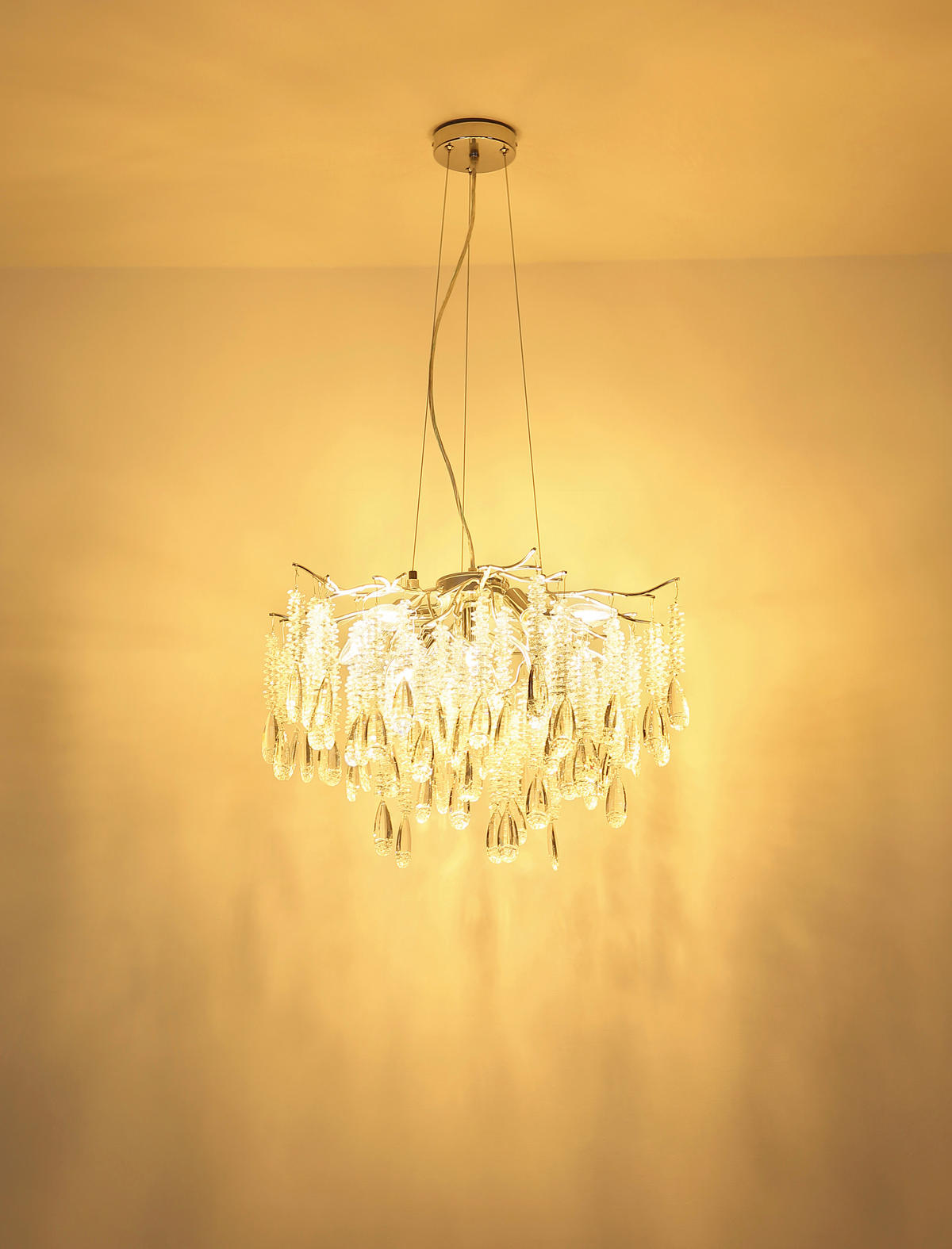 HÄNGELEUCHTE 60/120 cm  - Klar/Silberfarben, KONVENTIONELL, Glas/Kunststoff (60/120cm) - Globo