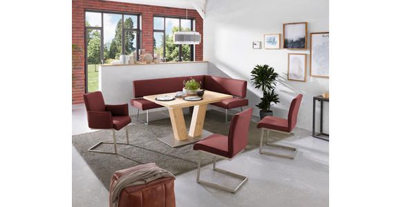 SCHWINGSTUHL  in Stahl Mikrofaser  - Edelstahlfarben/Bordeaux, Design, Holzwerkstoff/Textil (48/91/60cm) - Dieter Knoll