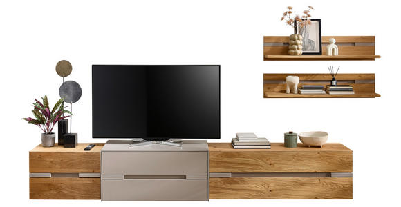WOHNWAND  in Taupe, Wildeiche  310/181/43 cm  - Taupe/Wildeiche, Design, Holz/Holzwerkstoff (310/181/43cm) - Novel