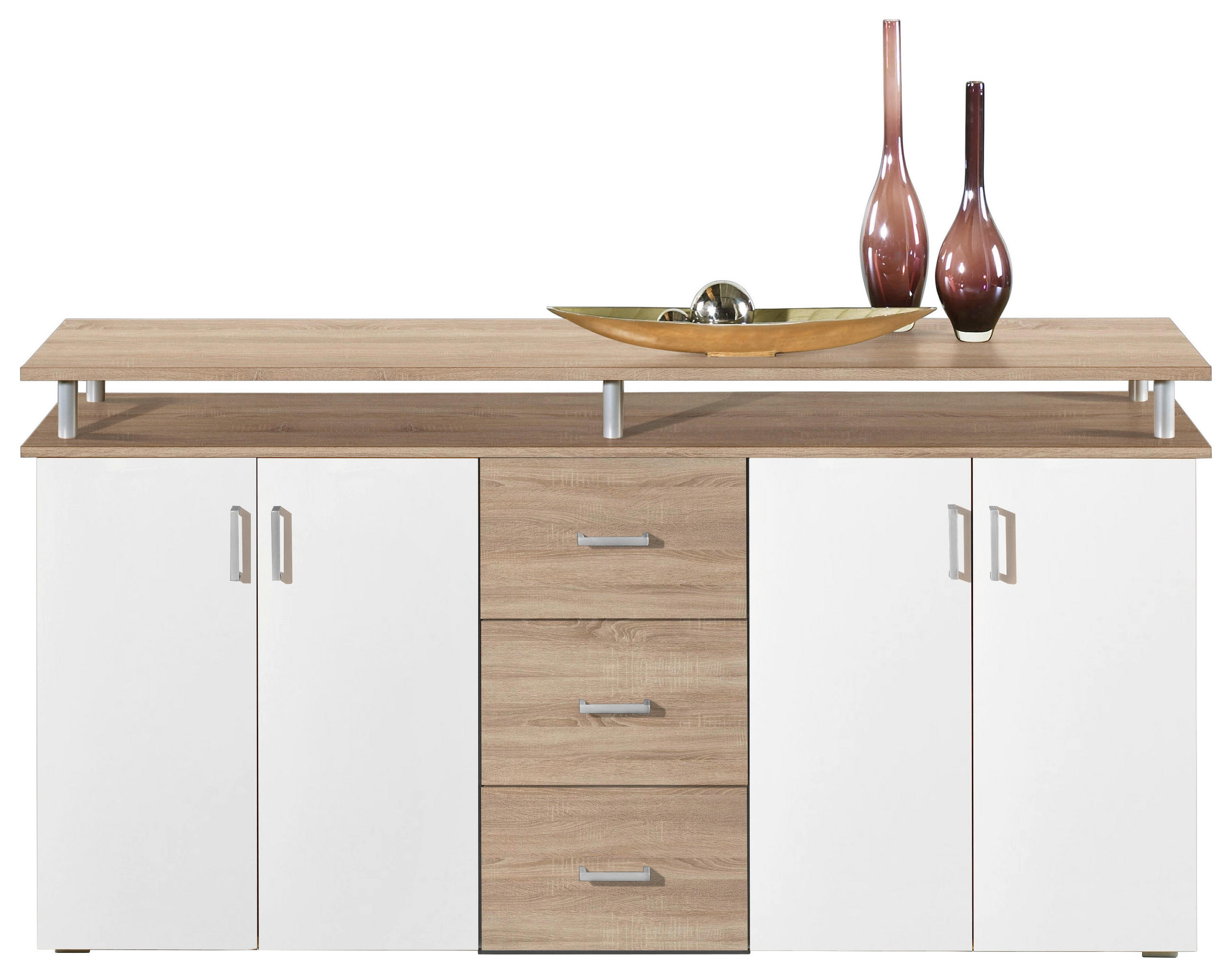 Featured image of post Kommode Sonoma Eiche Wei Hochglanz Sideboard kommode absoluto 14 eiche sonoma nachbildung weiss hochglanz wohnzimmer esszimmer