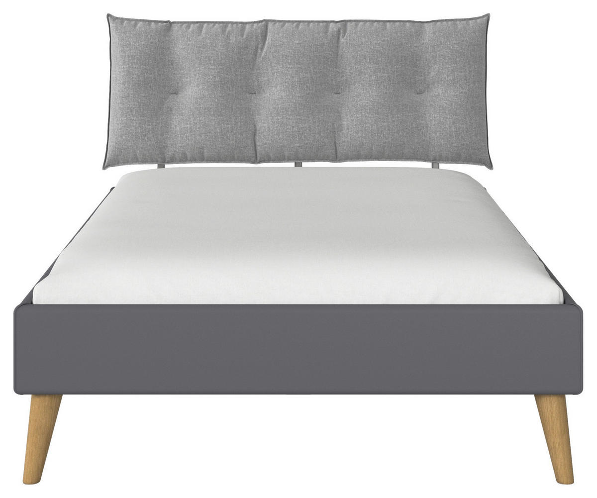 BETT 140/200 cm  in Grau  - Wildeiche/Grau, Design, Holz/Textil (140/200cm) - Carryhome