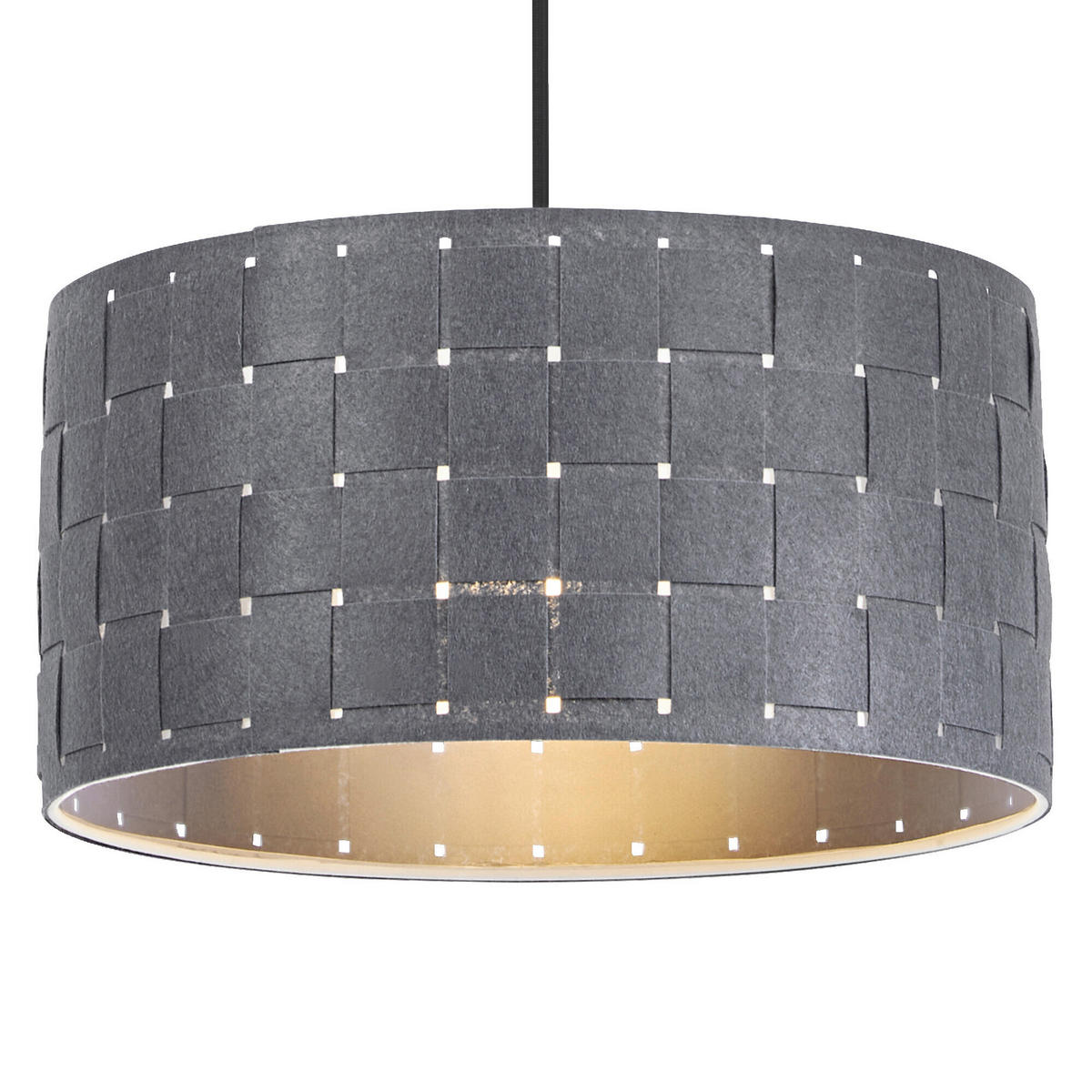 HÄNGELEUCHTE 38 cm  - Dunkelgrau, Basics, Naturmaterialien/Metall (38cm) - Osram