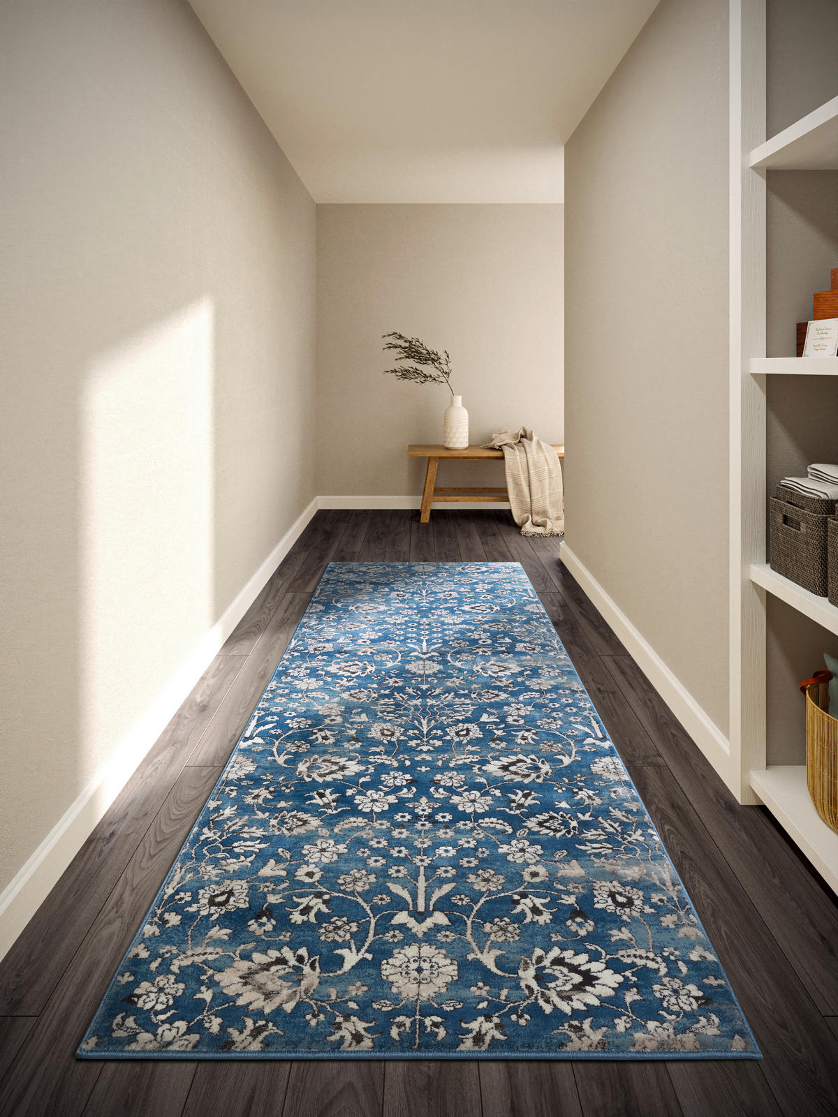LÄUFER 80/240 cm Kollektion 1869 Blau, Creme  - Blau/Creme, Design, Kunststoff/Textil (80/240cm) - Villeroy & Boch