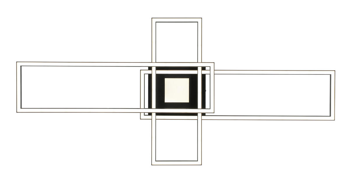 Plafonieră Cu Led 50 W    98/51/9 cm  - alb/negru, Trend, plastic/metal (98/51/9cm) - Novel