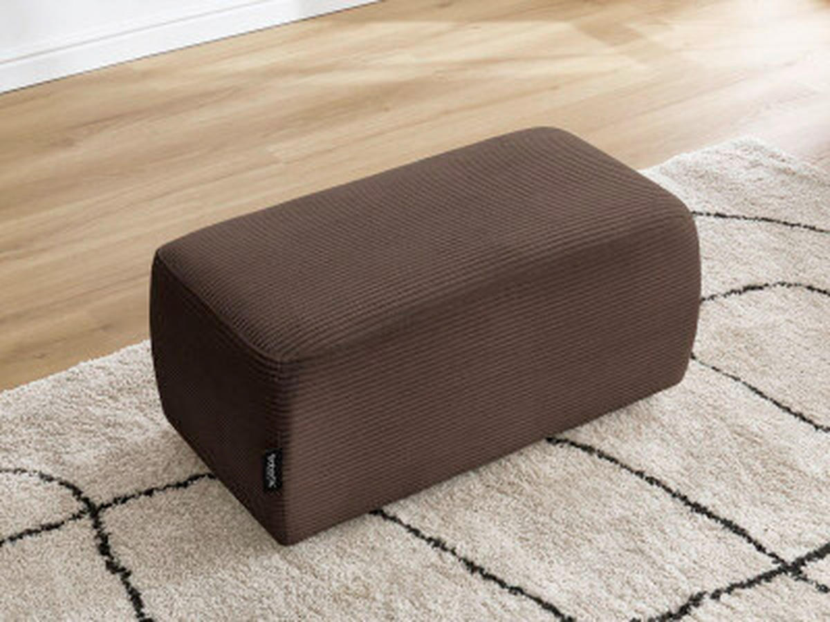 HOCKER ATILLA Cord Taupe  - Taupe/Schwarz, MODERN, Kunststoff/Textil (92/44/48cm)