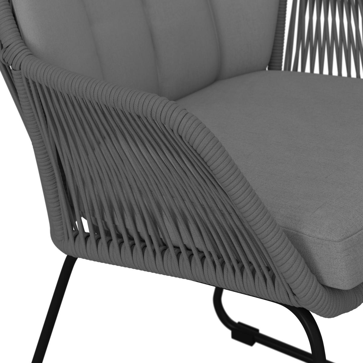 GARTENSESSEL - Schwarz/Weiß, MODERN, Kunststoff/Textil (59/87/68cm) - Ambia Garden