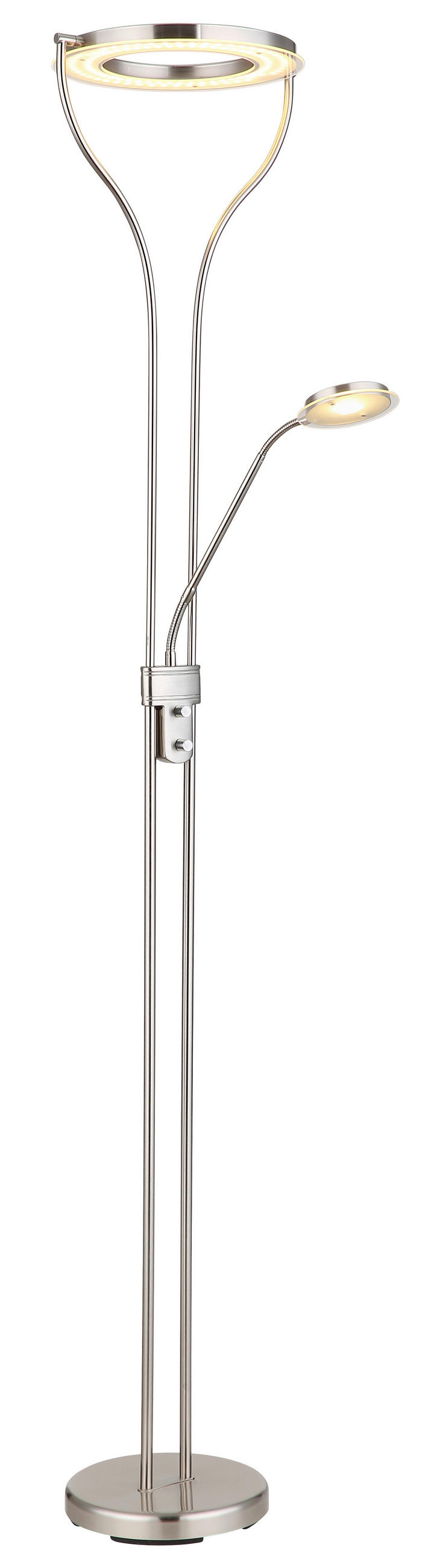 STEHLEUCHTE - Chromfarben, Trend, Kunststoff/Metall (35/30/194cm) - Globo