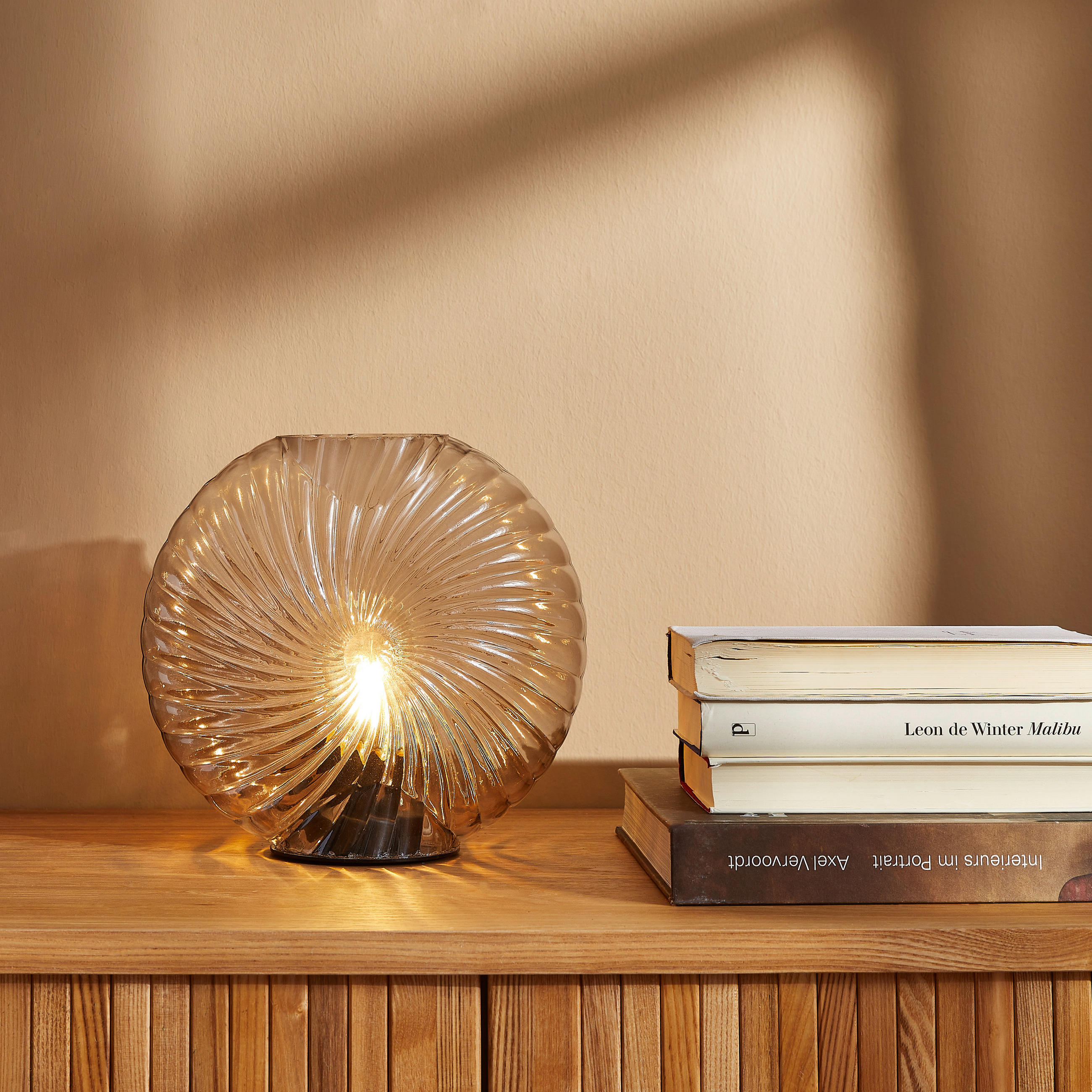 LED-TISCHLEUCHTE - Sandfarben, Basics, Glas (20/20/9cm) - Light & Living