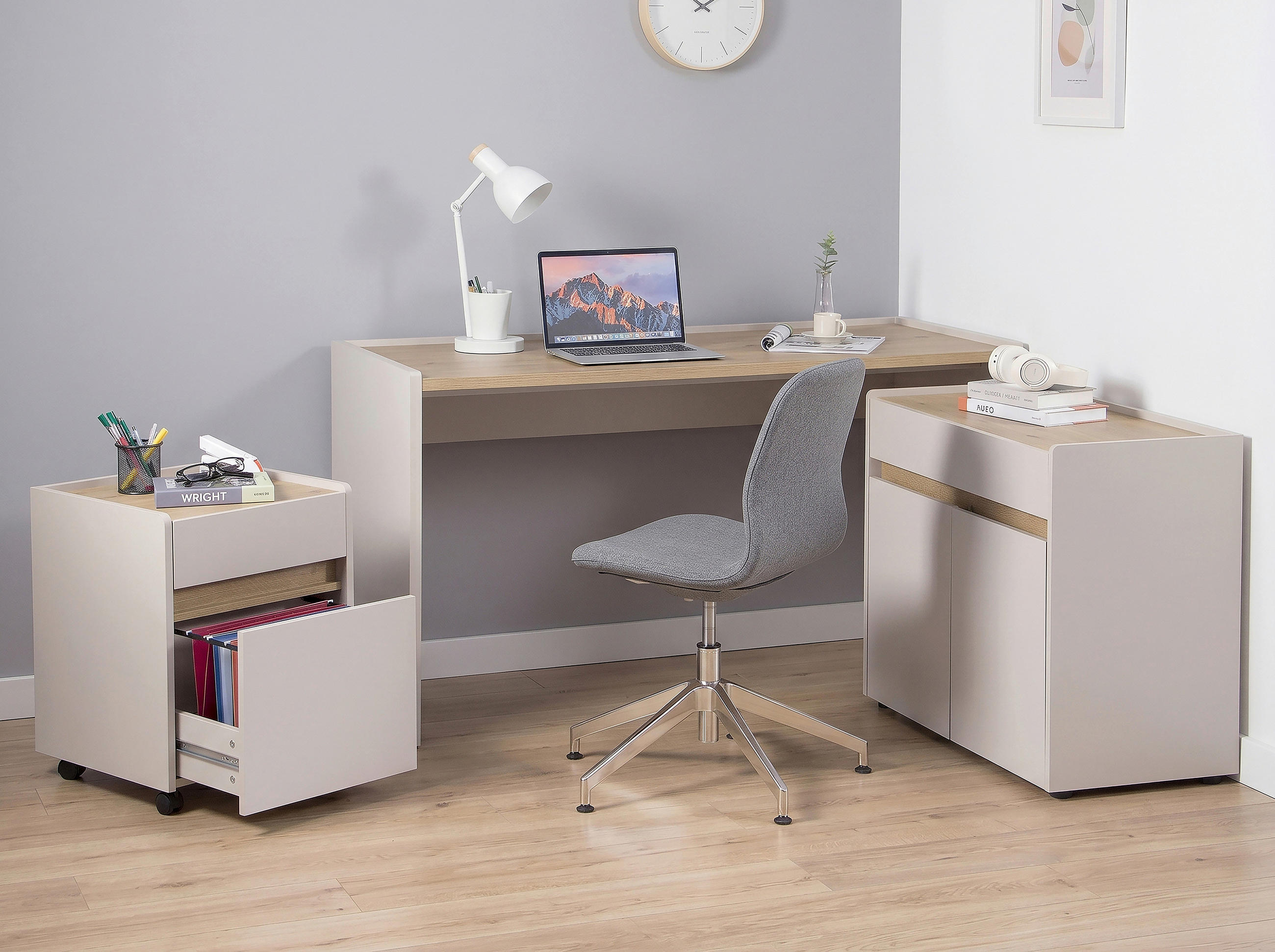 KOMMODE , 80/68/40 cm, 1 Schublade(n)  - Kaschmir/Schwarz, MODERN, Holzwerkstoff/Kunststoff (80/68/40cm) - MID.YOU