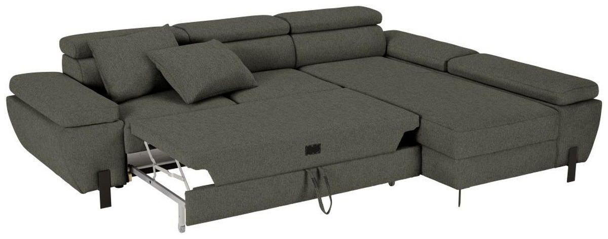 HÖRNSOFFA i vävt tyg mörkgrön  - grön/ljusgrå, Modern, metall/textil (277/90/93cm) - MID.YOU