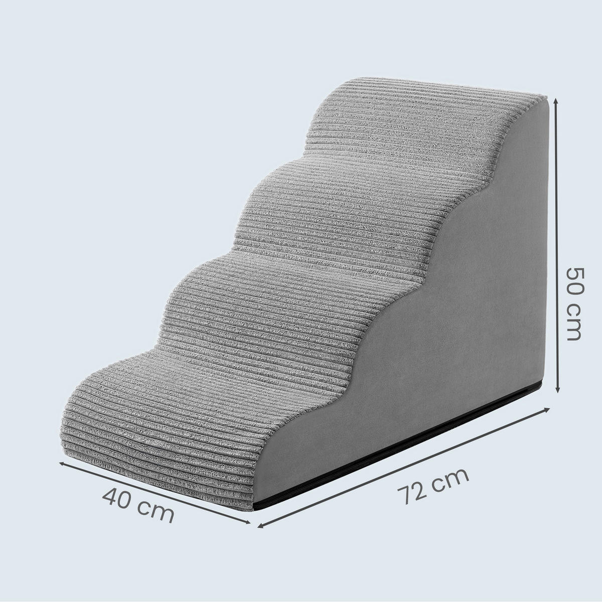 TIERTREPPE - Grau, Trend, Kunststoff/Textil (72/50/40cm) - Boxxx