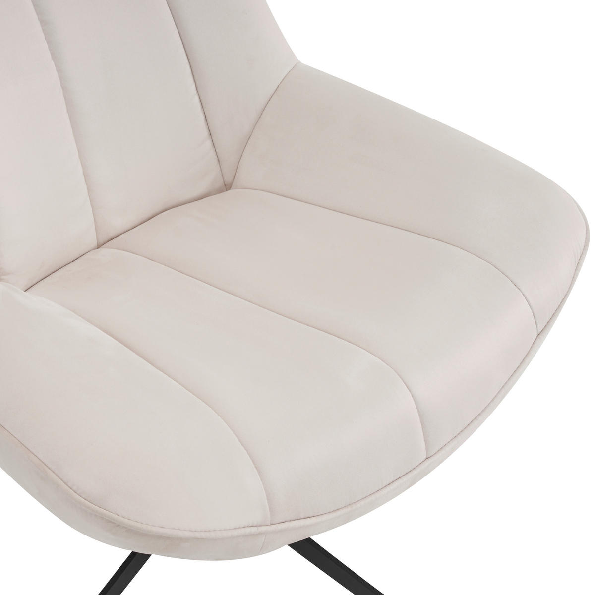 SESSEL Mikrofaser Creme    - Creme/Schwarz, MODERN, Textil/Metall (74/79/76cm) - MID.YOU