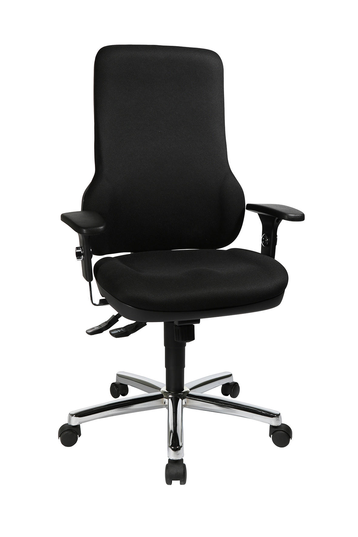 OTOČNÁ ŽIDLE, tkaná látka, černá - černá, Konvenční, textil/plast (80/121/60cm) - Topstar