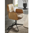 ARMLEHNSTUHL  in Stahl Flachgewebe Echtleder pigmentiert  - Rostfarben/Cognac, Design, Leder/Textil (64/93/69cm) - Dieter Knoll