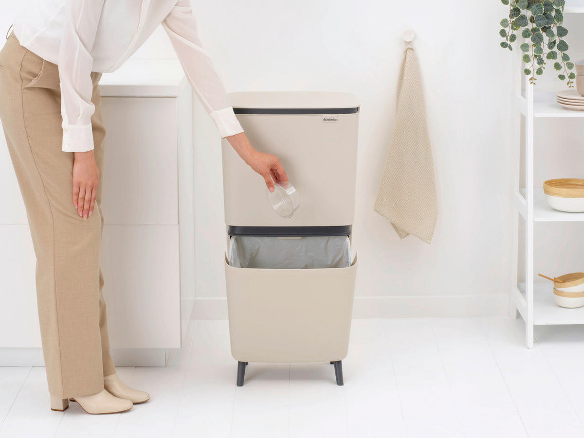 ODPADKOVÝ KOŠ  20+25 l - béžová, Basics, plast (28/88,3/41,9cm) - Brabantia