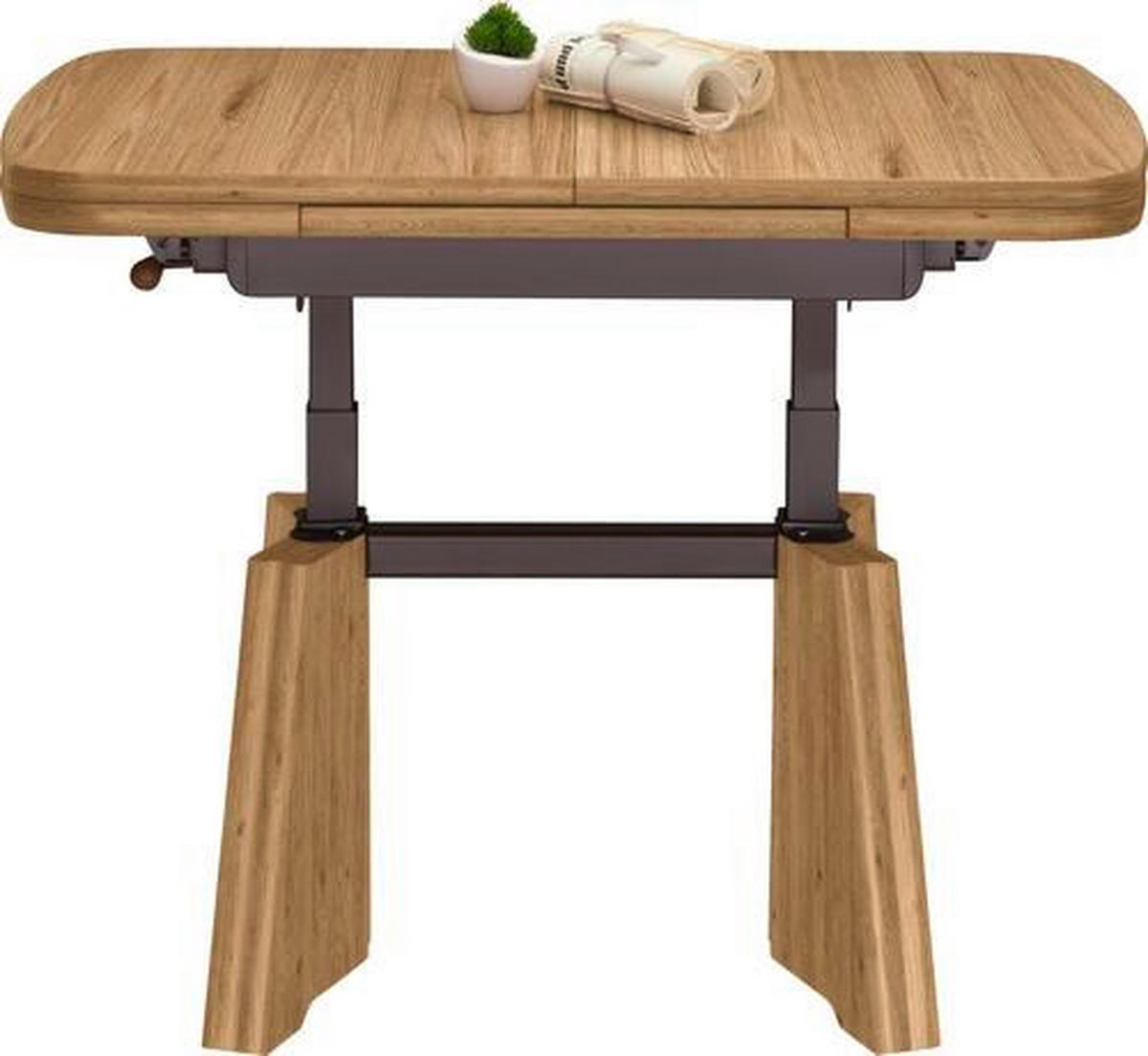 COUCHTISCH in Metall, Holzwerkstoff 90-131/65/54-73 cm  - Eichefarben, Konventionell, Holzwerkstoff/Metall (90-131/65/54-73cm) - Venda