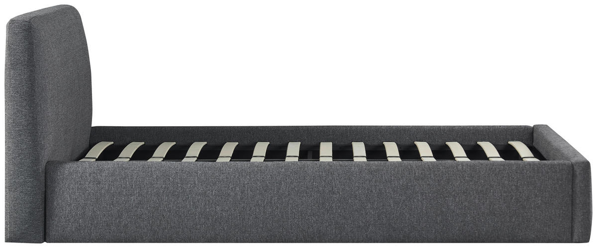 POLSTERBETT Lattenrost, Bettkasten Grau 180/200 cm  - Schwarz/Naturfarben, MODERN, Holz/Kunststoff (180/200cm) - Livetastic