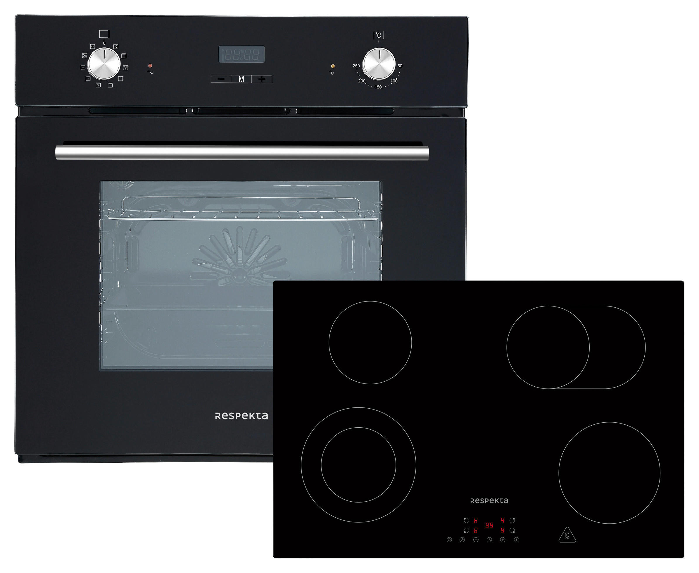 BACKOFENSET ASET6007700  - Schwarz, Trend, Glas/Metall (59,5/64/55cm) - Respekta