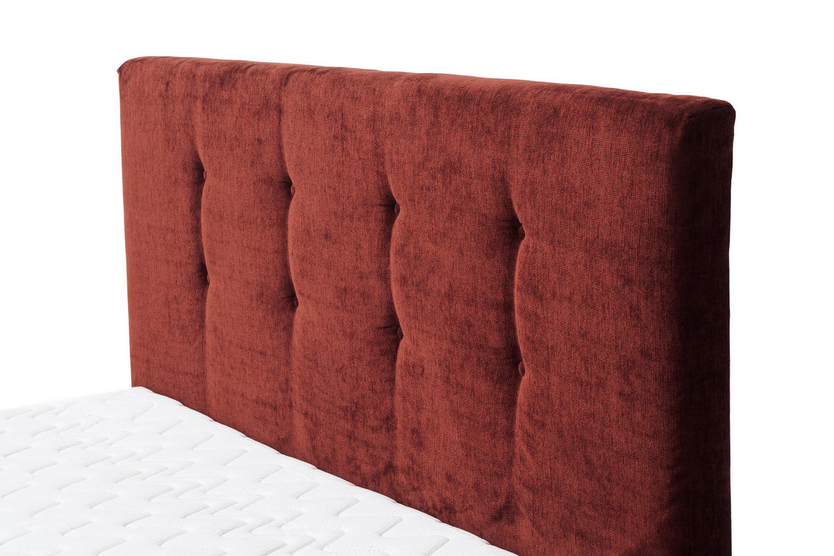 BOXSPRINGBETT 200/200 cm  in Terracotta  - Terracotta/Schwarz, KONVENTIONELL, Holz/Holzwerkstoff (200/200cm) - Schöner Wohnen