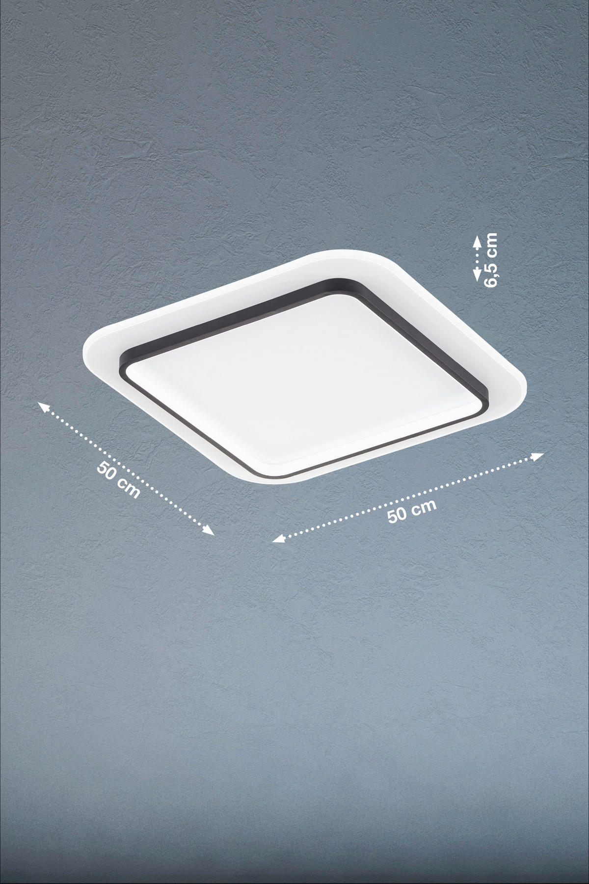 LED-TAKLAMPA Blithe 50/50/5 cm  - vit/sandfärgad, Basics, metall (50/50/5cm) - Fischer & Honsel