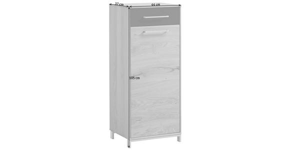 SCHUHSCHRANK 44/105/37 cm - Edelstahlfarben/Eichefarben, Natur, Glas/Holz (44/105/37cm) - Novel