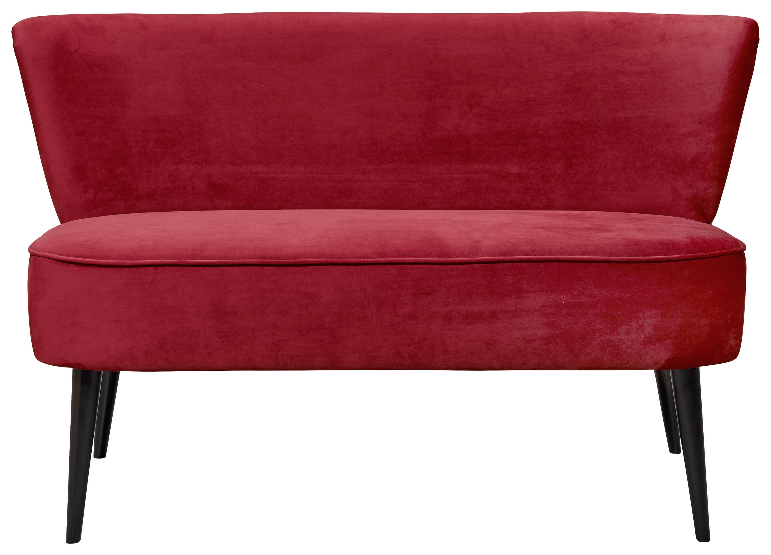 SITZBANK 179/83/75 cm Mikrovelours Rot Holz  - Rot/Schwarz, Trend, Holz/Textil (179/83/75cm) - MID.YOU