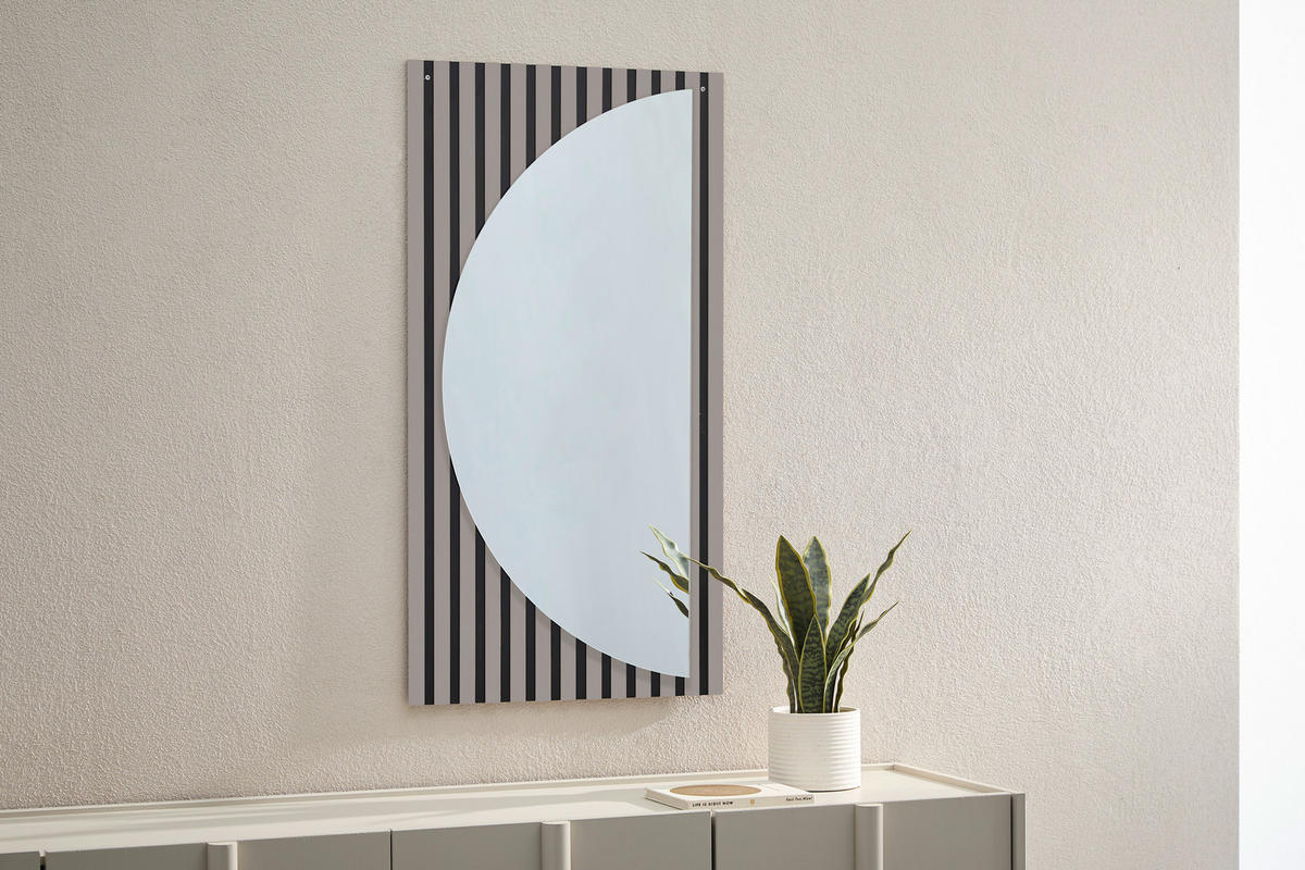 WANDSPIEGEL 53/100/7,3 cm    in rechteckig  - Schwarz/Grau, Design, Glas/Holzwerkstoff (53/100/7,3cm) - Carryhome