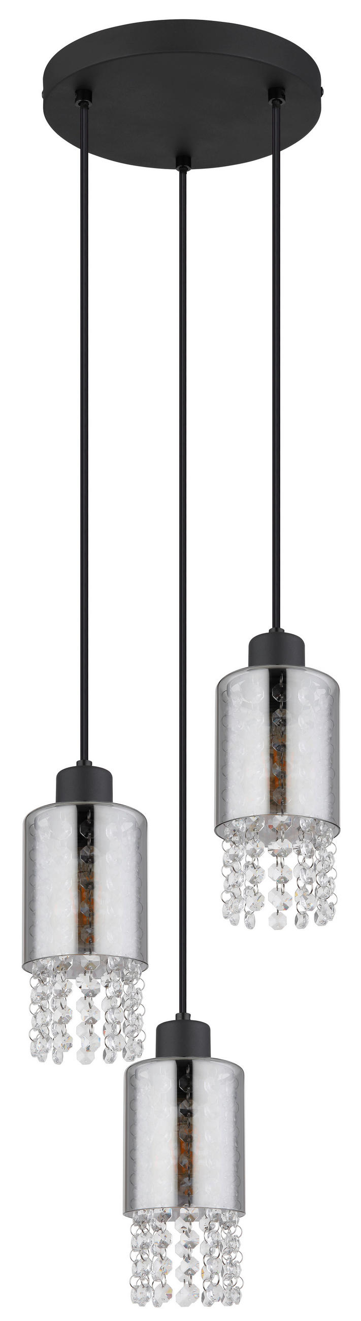 LAMPĂ SUSPENDATĂ 25/120 cm  - străveziu/negru, Konventionell, plastic/sticlă (25/120cm) - Globo