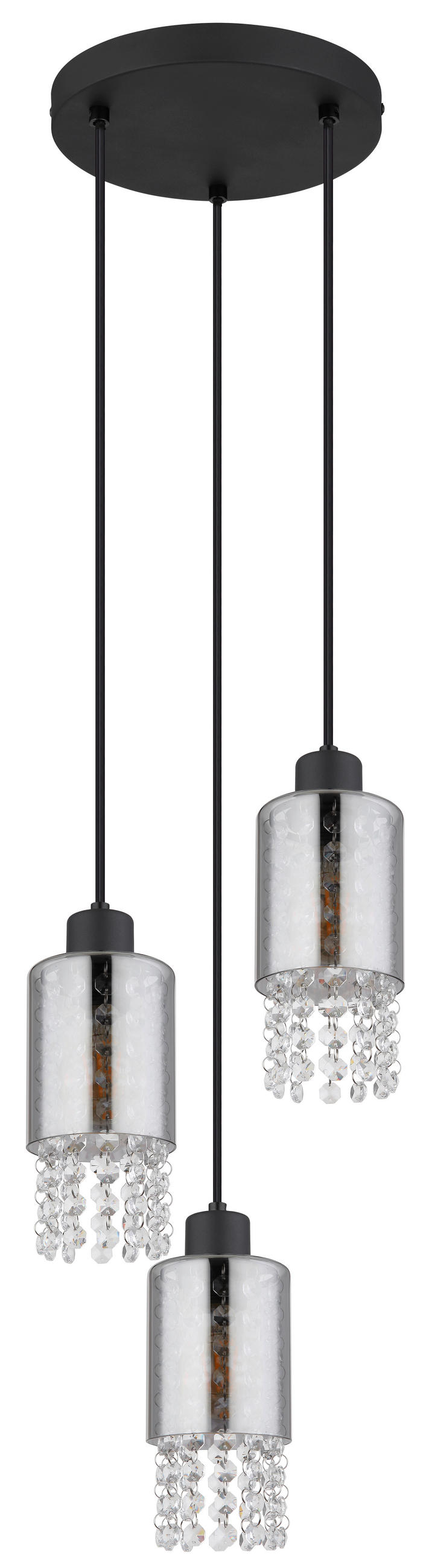 LAMPĂ SUSPENDATĂ 25/120 cm  - străveziu/negru, Konventionell, plastic/sticlă (25/120cm) - Globo