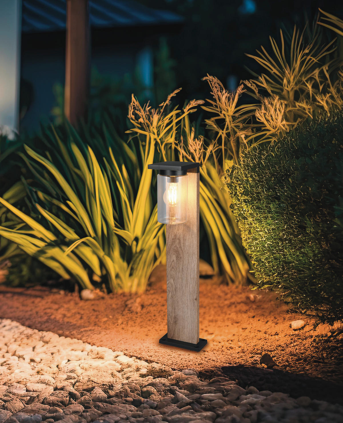 AUSSENLEUCHTE - Klar/Schwarz, Design, Glas/Metall (65/16/16cm) - Trio Leuchten